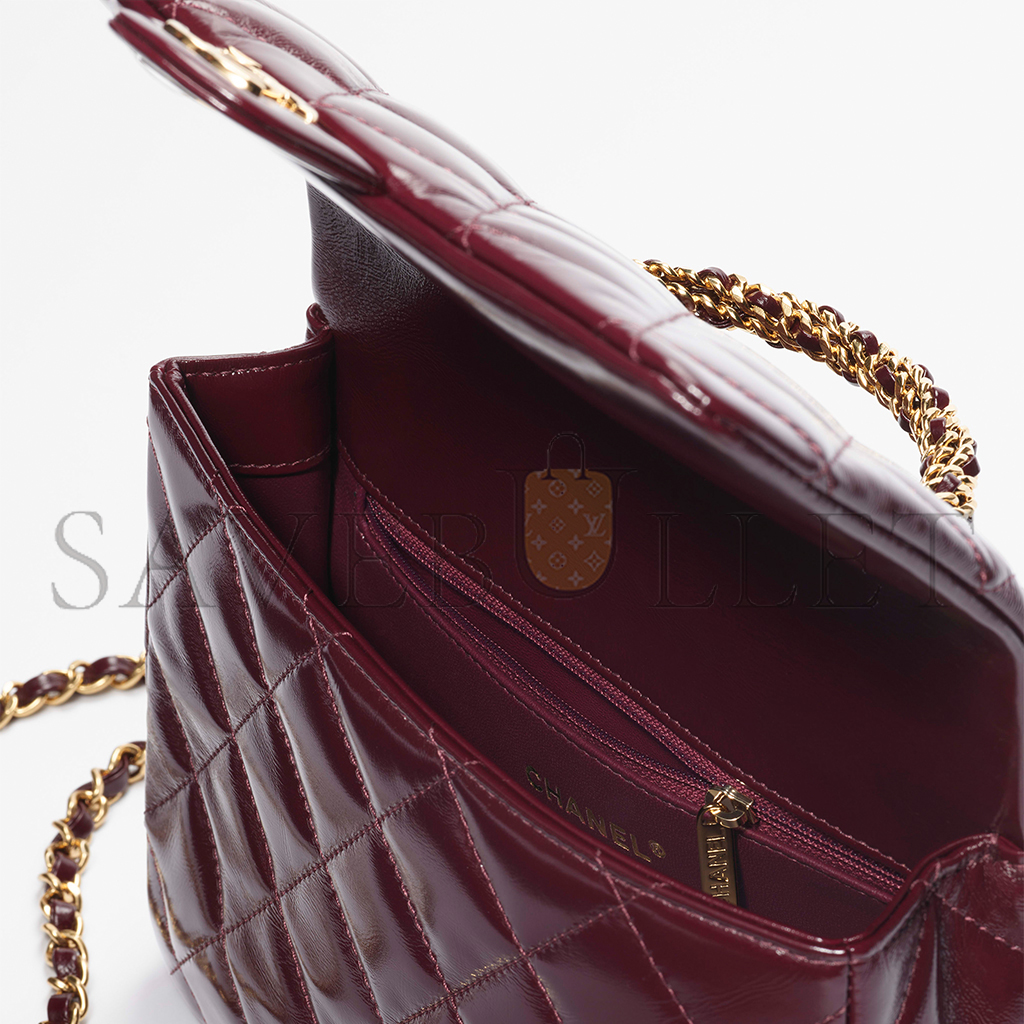 Ch*el master flap bag with top handle as5043 (25*17*8cm)